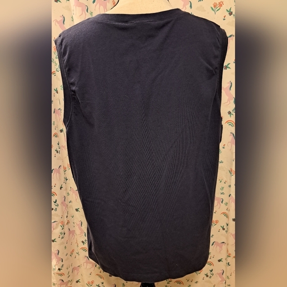 Vintage Land's End Blue Cotton Casual Comfy Plus Tank Top Tee Shirt SZ XL - Picture 2 of 5